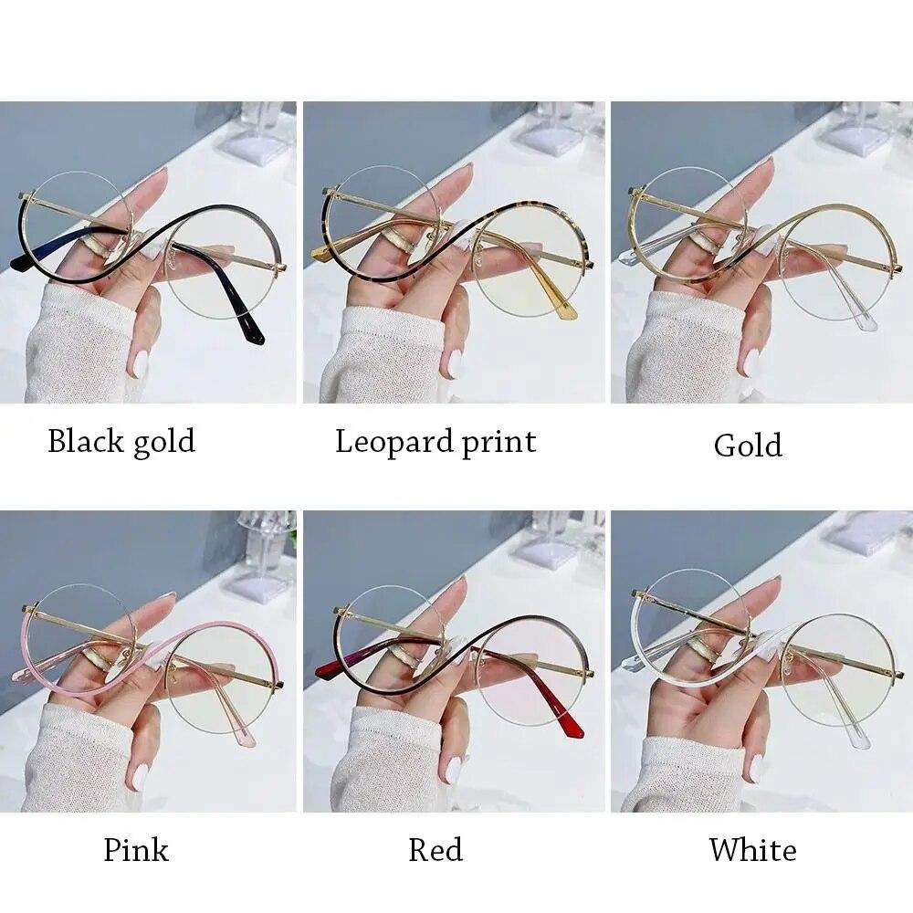 Новые Deaign круглые полуободковые женские очки в форме буквы S с большой оправой — фото 5