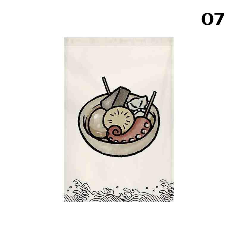 Japanese Style Door Head Half-curtain Kitchen Partition Cuisine Izakaya Sashimi Seafood Bistro Restaurant Decor Short Curtains