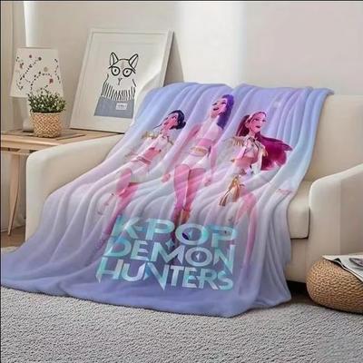 KPop Lovci démonů Huntrix KPop Deka Rumi Mira Zoey Útulná plyšová fleecová deka Kpop Zábavný dárek Útulná deka Lovci démonů Anime