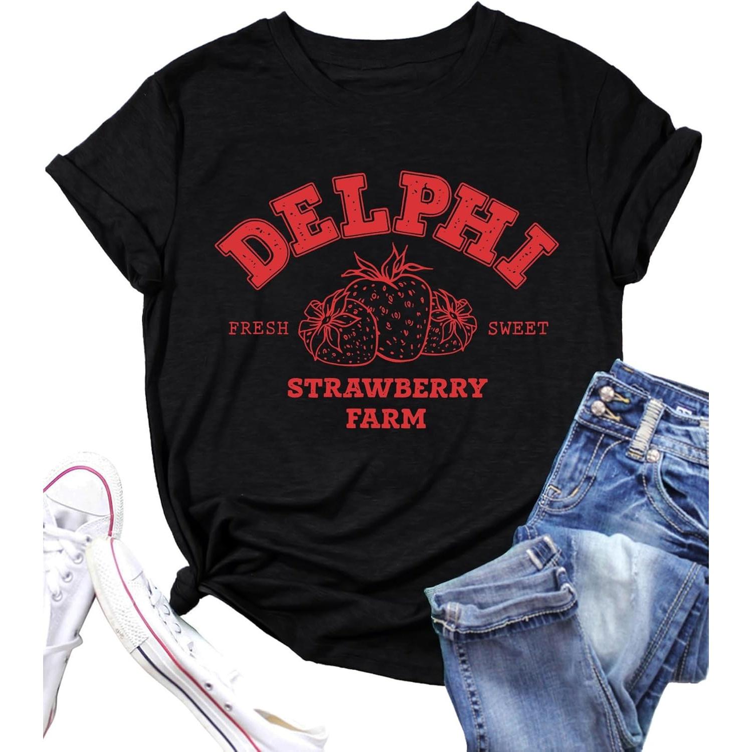 

PECHAR Strawberry Shirt Women Strawberries Fruit Lover Shirts Casual Print Farmers Garden Gifts Tees Tops XXXXXL