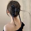 Mode Schwarz Lange Schleife Haarklammer Rücken Schmetterlingsspangen Haiklammer Frauen Mädchen Neu Mattierte Haaraccessoires Haarklammer