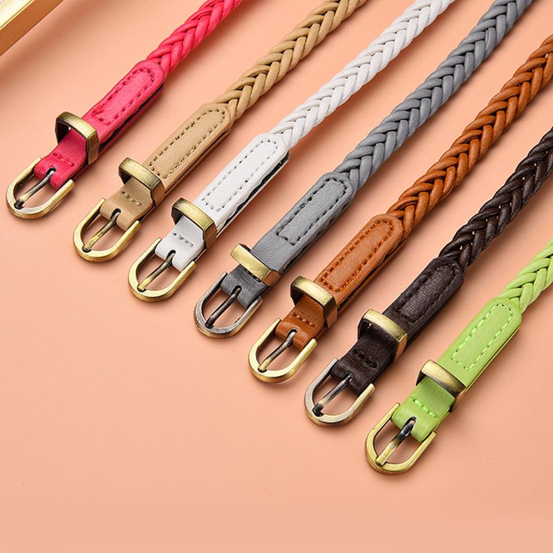 Vintage Wax Rope Thin Belt Women'S Woven Waist Chain Women'S Decorative Dress Jeans Belt