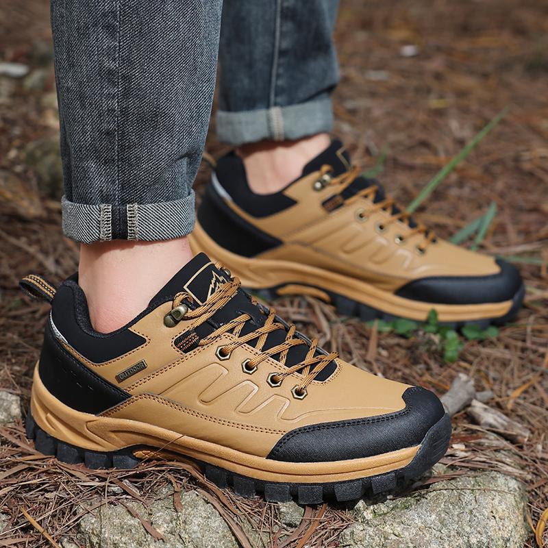 Men's Hiking Boots Waterproof Outdoor Sports Shoes Leather Sneakers Male Plus Size 39-46