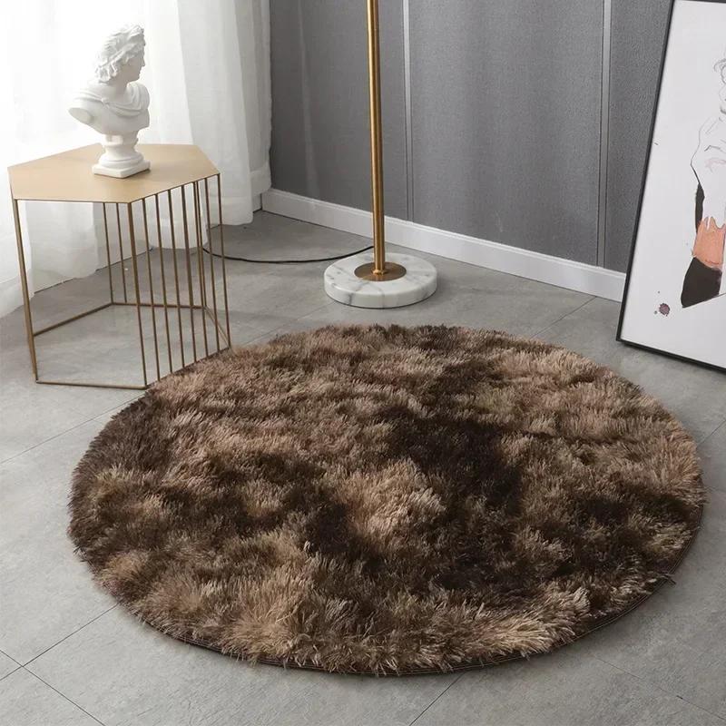 1PC Round Rug Small Fluffy Carpet for Bedroom Shaggy Circular Rug Cute Room Decoration for Bedroom Kids Room Nursery Room