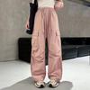 Summer  Girls' Cargo Pants Thin Loose-fit Wide-leg Long Pants School Students Teenagers Casual Thin Pant