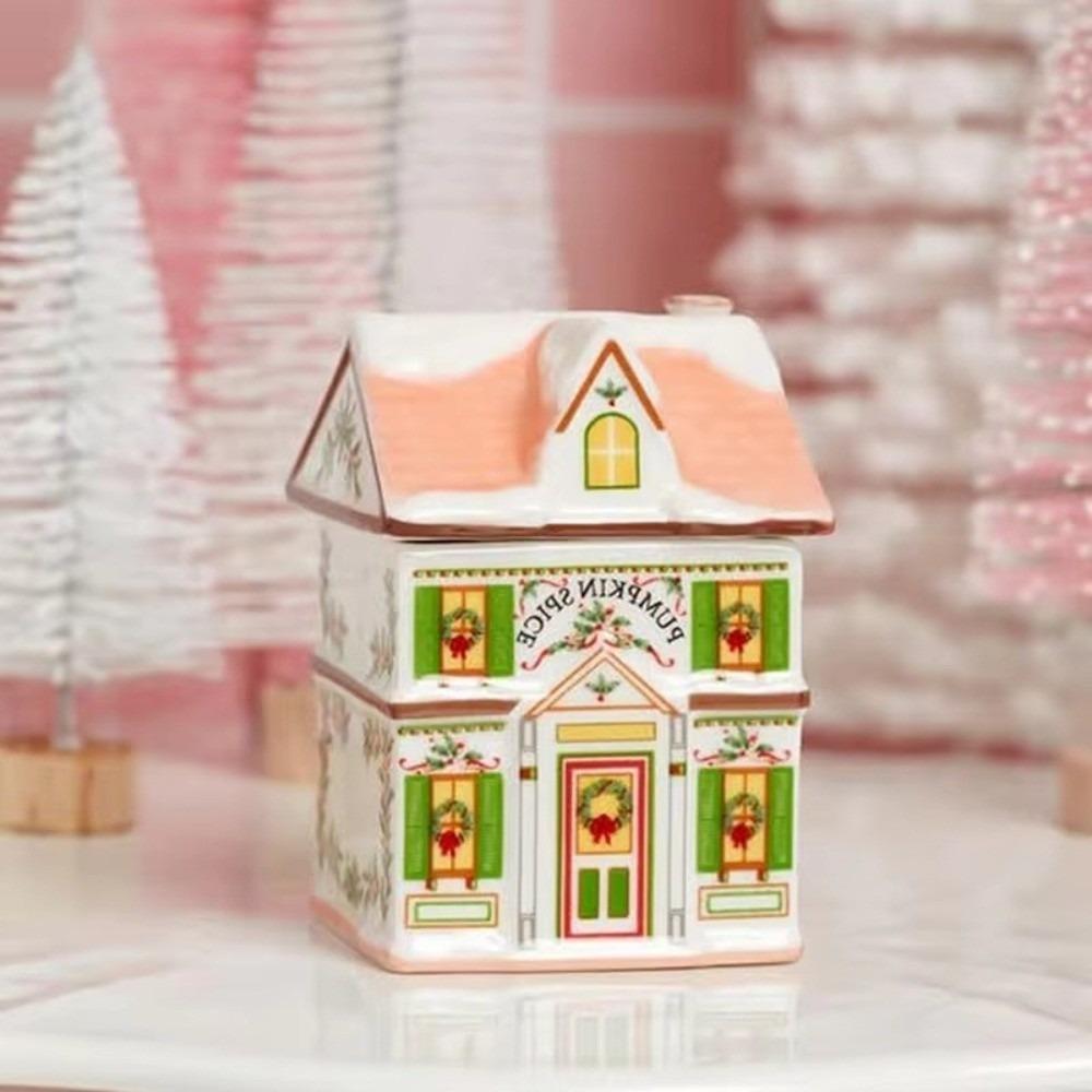 Gifts Cute Holiday Village Spice House Mini Desktop Decoration House Village Spice House Jars Cartoon House Craft Ornament
