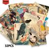 32pcs, Vintage Japanese Cat Postcards, Mailing Cards, Greeting Cards, DIY Postcards, Souvenir Postcards, Decorations