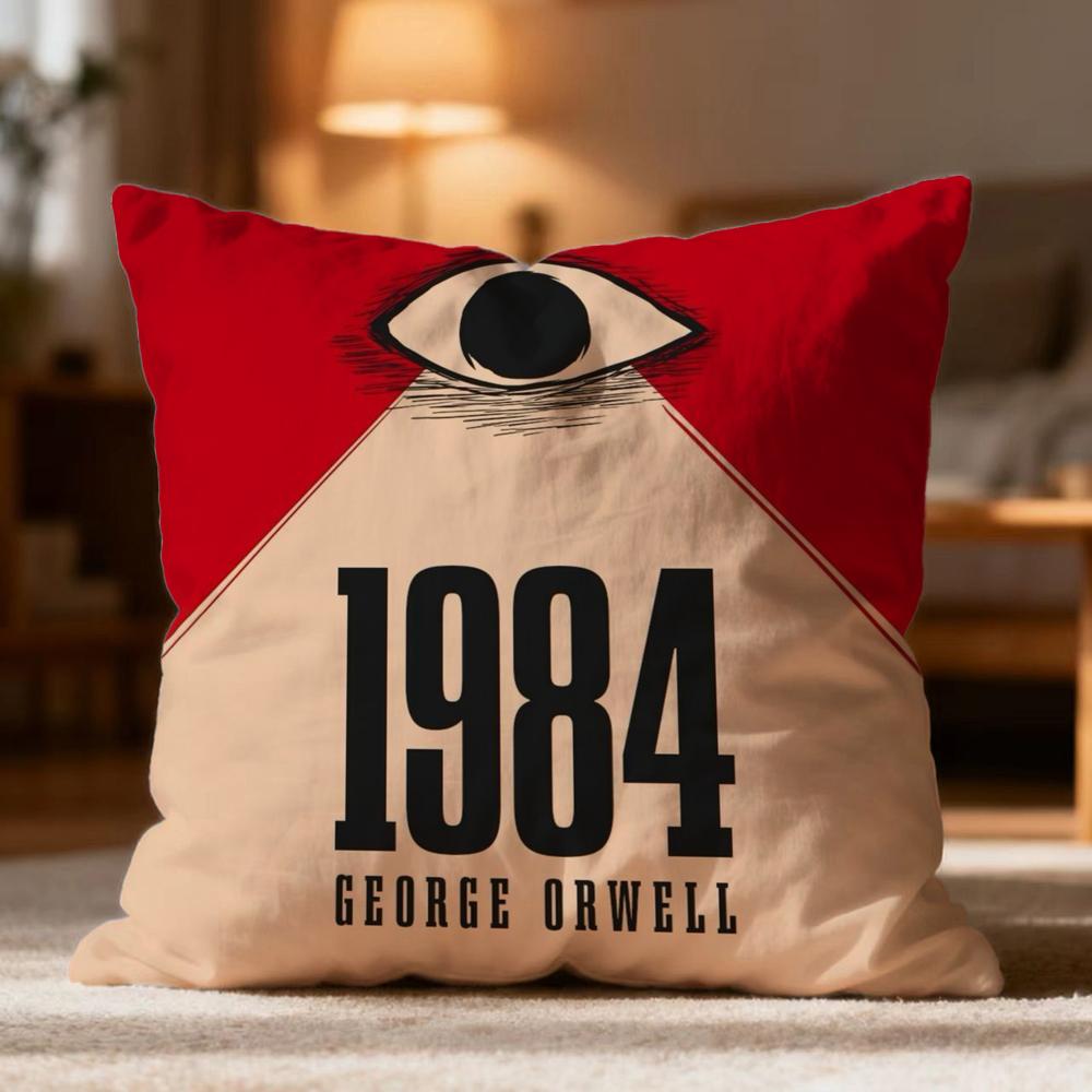 Hot N-NNineteen Eighty-Four Cushion Cover Soft Washable Pillow Case Multi-Scene for Couch Bed Travel Office Use