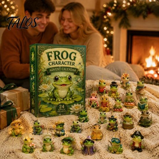 Christmas Tree Hanging Ornaments Frog Advent Calendar 2026, 24 Days Countdown with Pcs 2D Holiday Pendant Acrylic Ornaments, Cute Pendants for