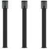 Vidaxl Lampy Ogrodowe Na Słupku, 3 Szt., Czarne, 110 Cm, Stal
