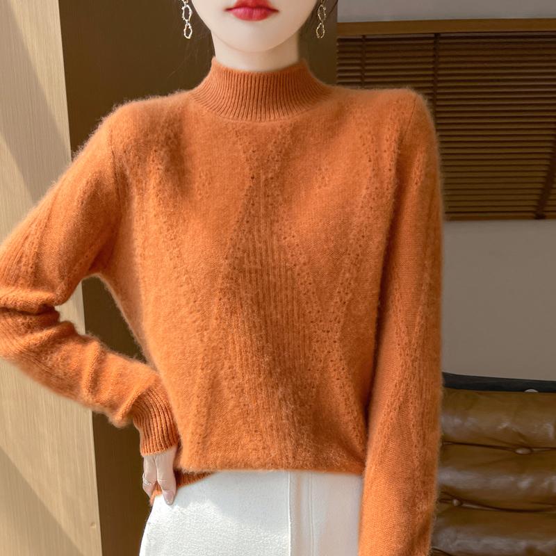 Dámský kašmírový svetr Kašmír Qinghe 30% kašmír 70% vlna podzimní a zimní pulovr hřejivý a módní