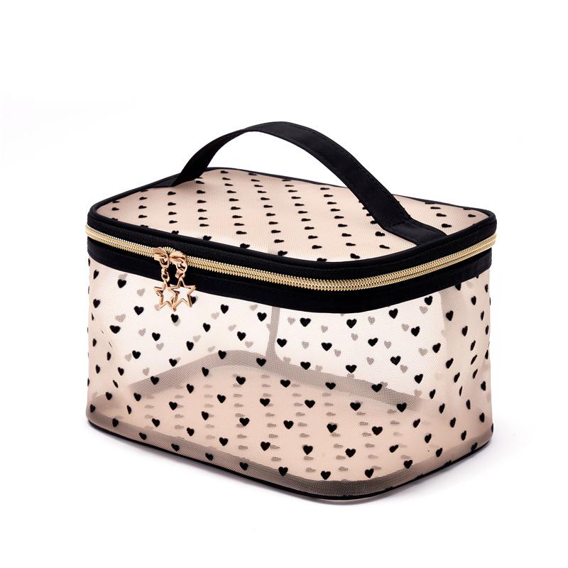 

Черный сетчатый дорожный набор косметичек - Пятипредметный органайзер для туалетных принадлежностей и макияжа