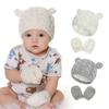 Winter Warme Strickmütze Handschuhe Set Baumwolle Baby Neugeborene Beanie Mütze für Mädchen Jungen Cartoon Ohren Kleinkind Mütze Säugling Bonnet 0-18M