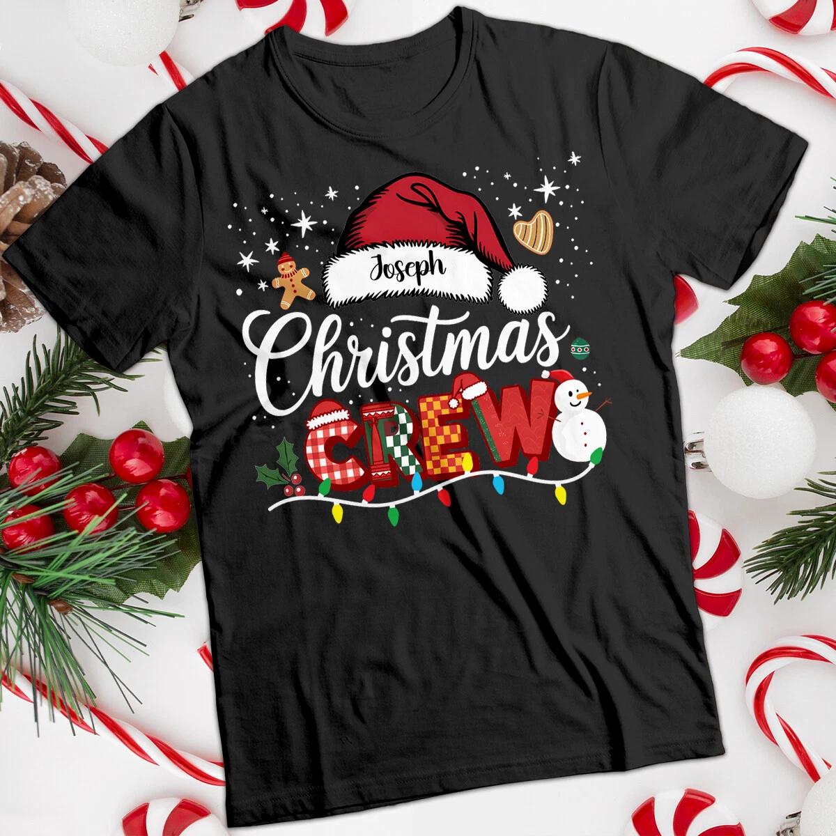 Personalised Mens and Womens Christmas Crew Snowman T-Shirt #MC 3XL