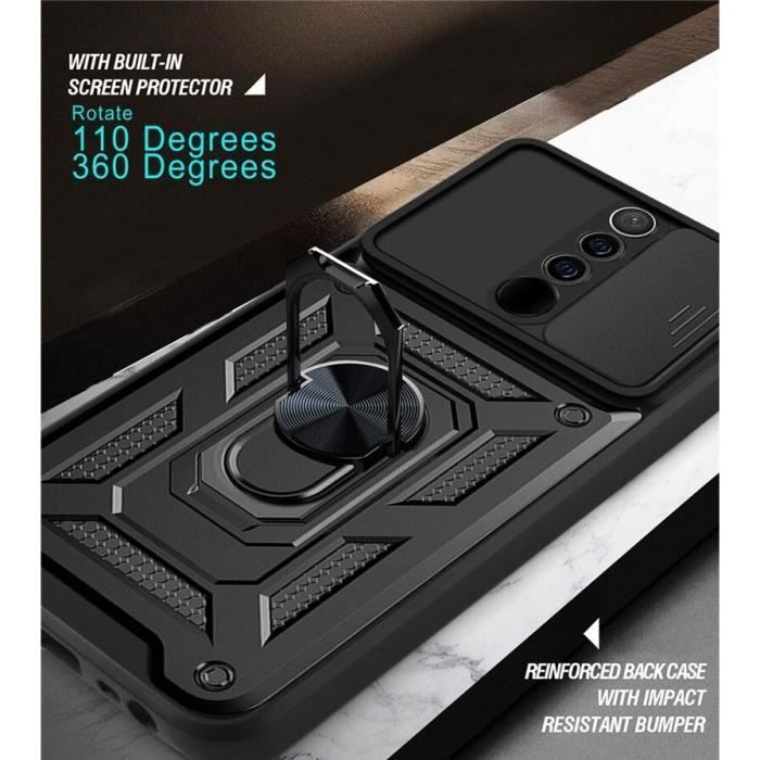 Coque de protection - E.F.CONNECTION - Redmi Note 8 Pro - Rigide - Mat - Support anneau