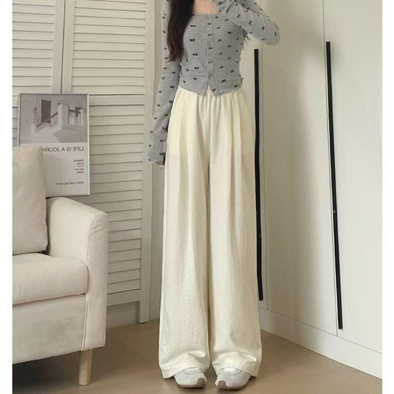 High-Waisted Loose Wide-Leg Summer Pants for Girls 120 cm, Height 105-115 cm