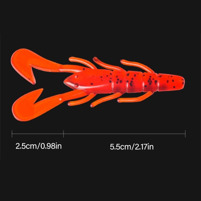 10pcs Artificial Swimbait 8cm Fishing Baits Lure 6g Shrimp Soft Baits Fishing Accessories Crawfish Lure for Trout
