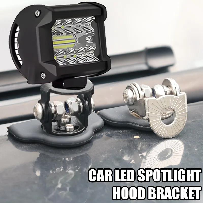 No Drill Hood Mount Bracket For LED Work Light Bar Universal Clamp Holder Ditch Pods Light For Car Truck SUV Offroad Accessories