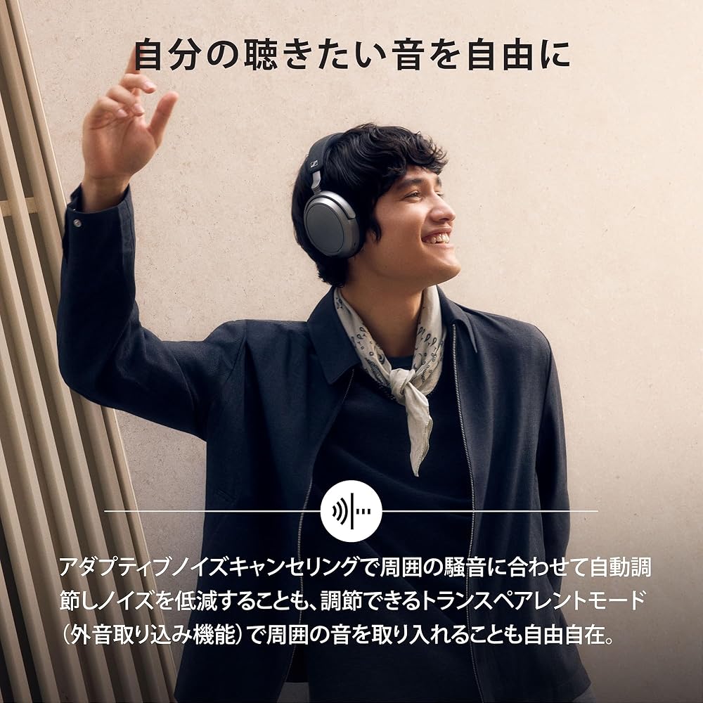 [Amazon.co.jp Exclusive] Sennheiser MOMENTUM 4 Wireless Bluetooth Headphones, Black + Burn-in Sound Set, High-Performance Drivers, Noise Cancelling, 6