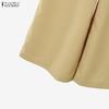 ZANZEA Damen Kurzarmbluse und Lange Hosen Sommer Zweiteilige Anzug Sets