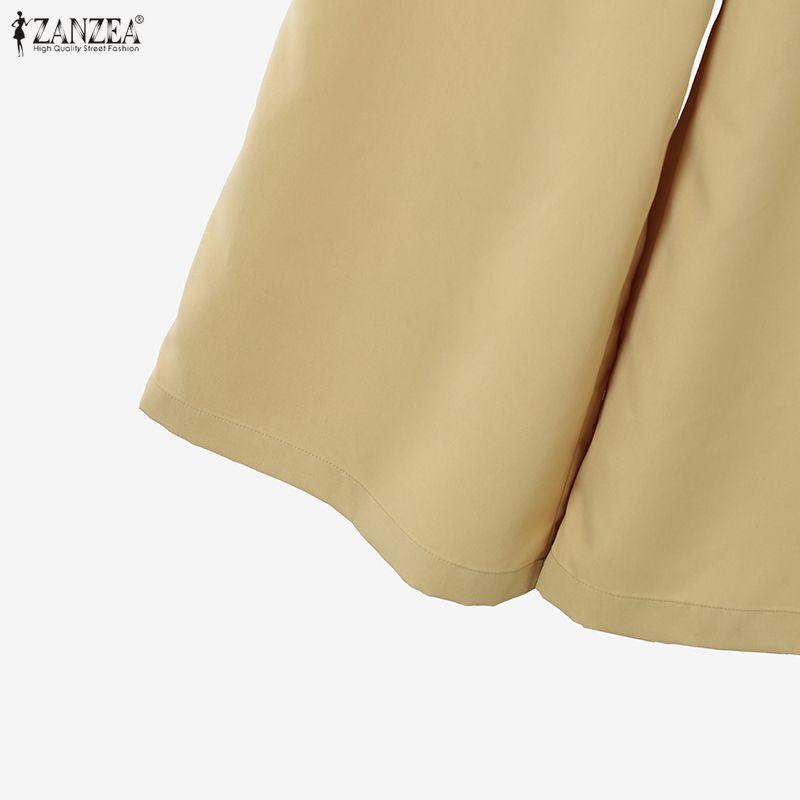 ZANZEA Damen Kurzarmbluse und Lange Hosen Sommer Zweiteilige Anzug Sets