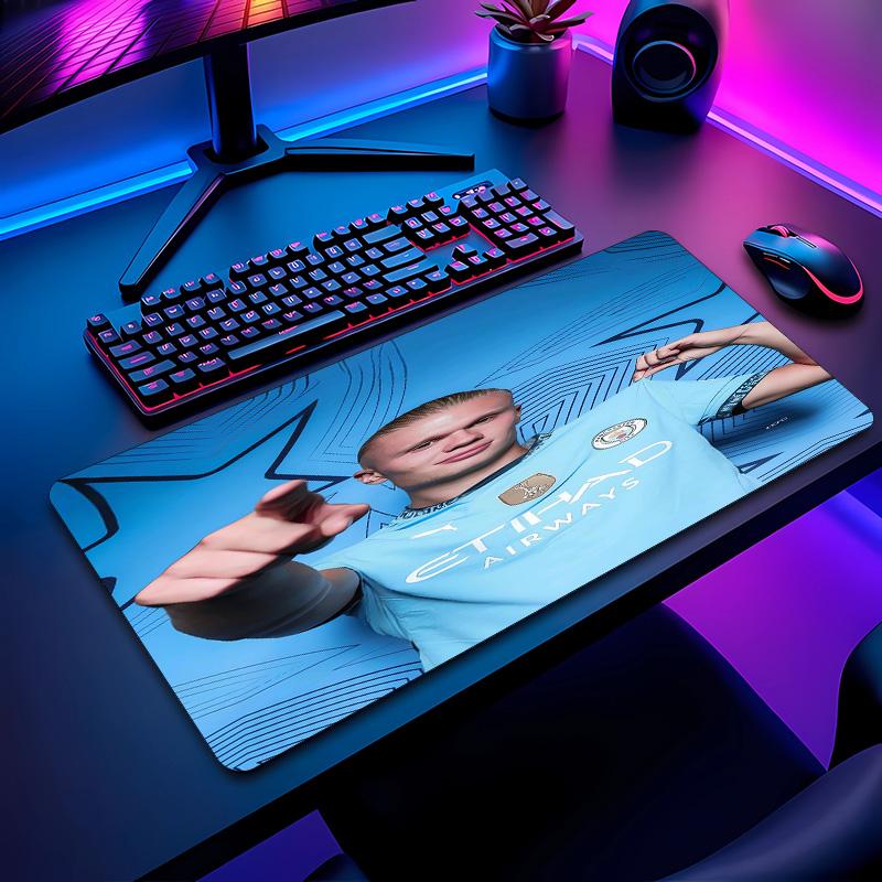 Erling Haaland Fußballmuster Mauspads Nicht?Rutschfestes Gummi-Basis Gaming-Mauspad Für Schreibtisch Büro Zuhause