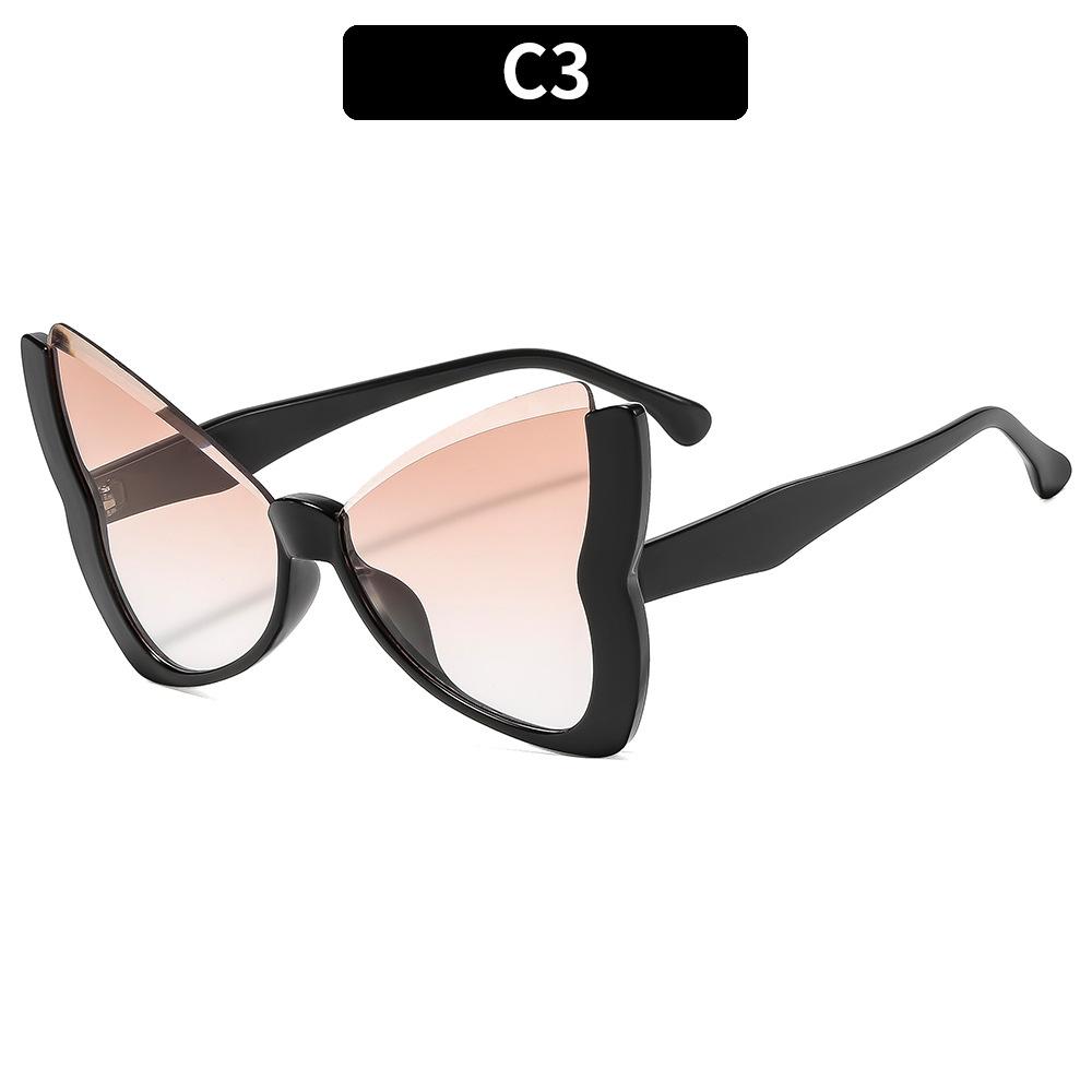 Ladies sunglasses, fashionable butterfly half-frame sunglasses
