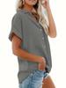Women's 2025 Summer Exclusive Short-Sleeve Lapel Button-Down Shirt