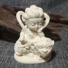 2PCS Ivory Fruit Q Edition Guanyin Bodhisattva Cartoon Feng Shui Decoration Car Mounted Buddha Statue Crafts