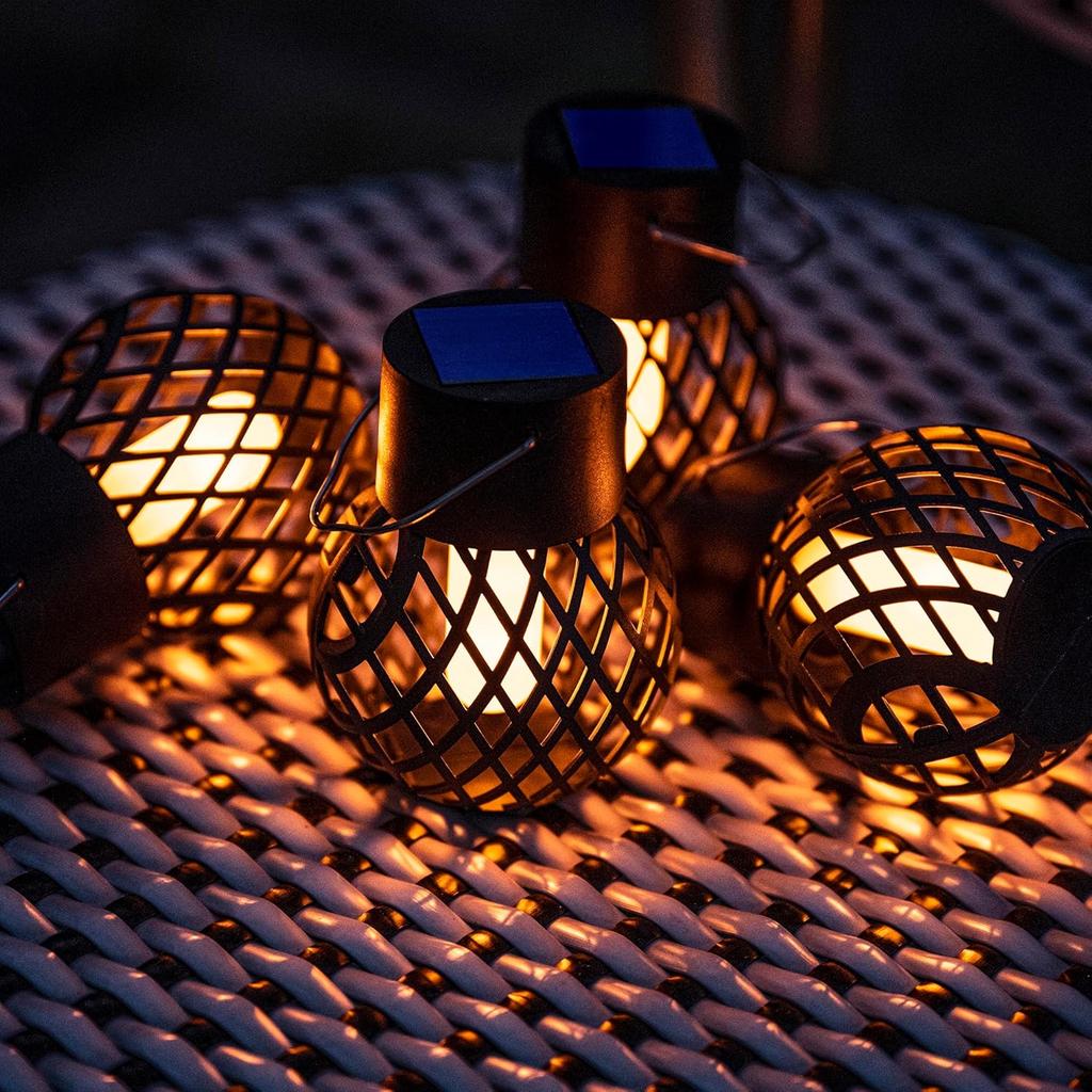 Solar LED Outdoor Flammeneffekt Hängelaterne Außen Wasserdicht Garten Dekorationslampe Solar Lichterkette für Terrasse Garten Hof