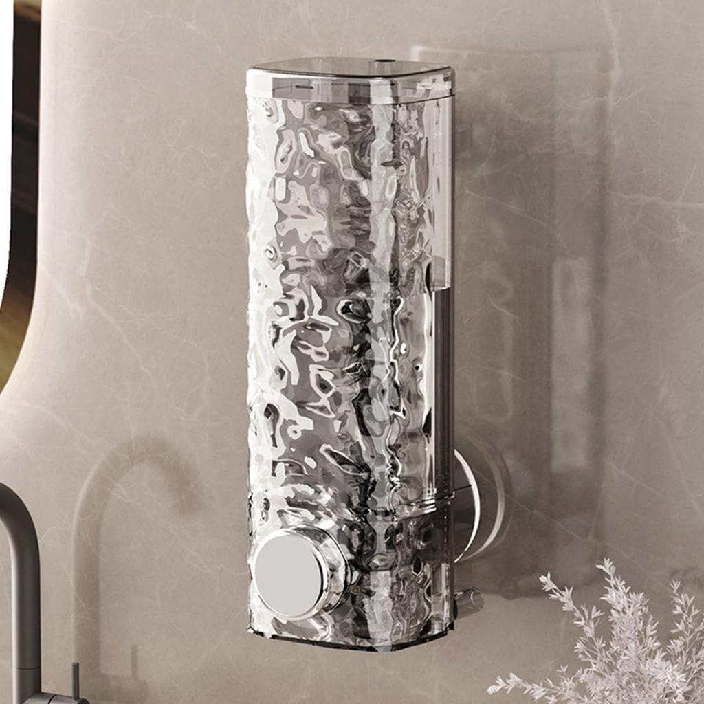 Wall Mounted Space Saving Clear Soap Dispenser with Strong Suction Cup for Home and Office Use