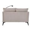 Modern double-sofa small fabric sofa armchair with storage side pockets and adjustable phone stand