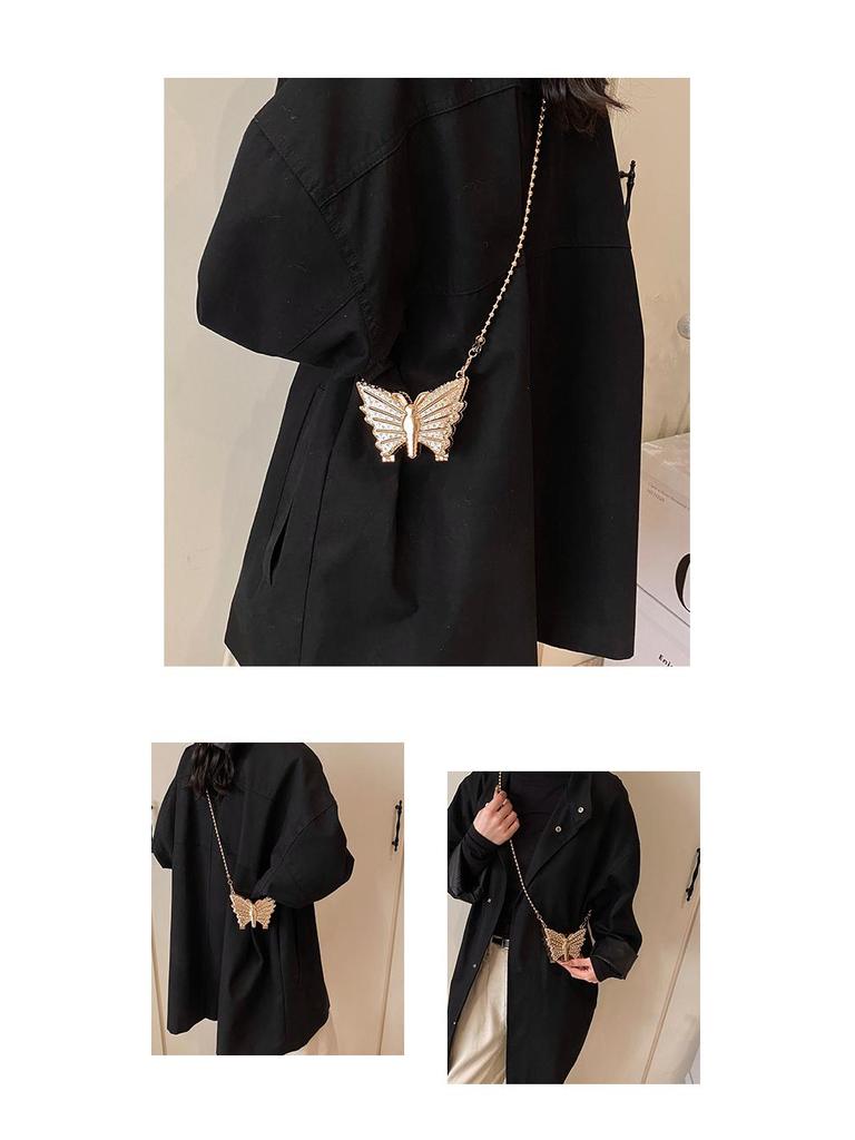 2024 Butterfly Design Rhinestone Mini Handbag for Women