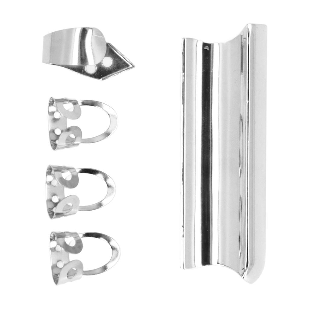 Guitar Slide Tone Bar with Thumb and Finger Picks Solid Stainless Steel Sliding Bar for Hawaiian Ele