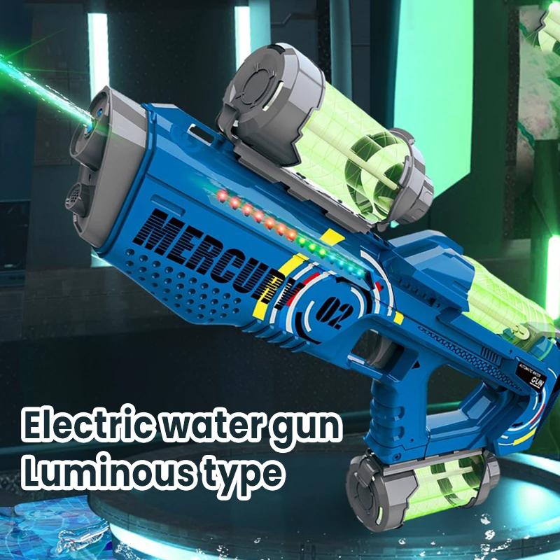 2025 Summer Electric Water Gun Children Toy Fully Automatic Continuous Shooting Water Gun with Sound Effects Luminous Efficacy