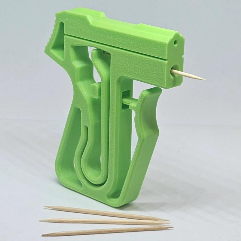 Mini Toothpick Launcher Toy Gun Funny Shooting Toys 3D Printed Model Gift Outdoor Sports Decompression Toys