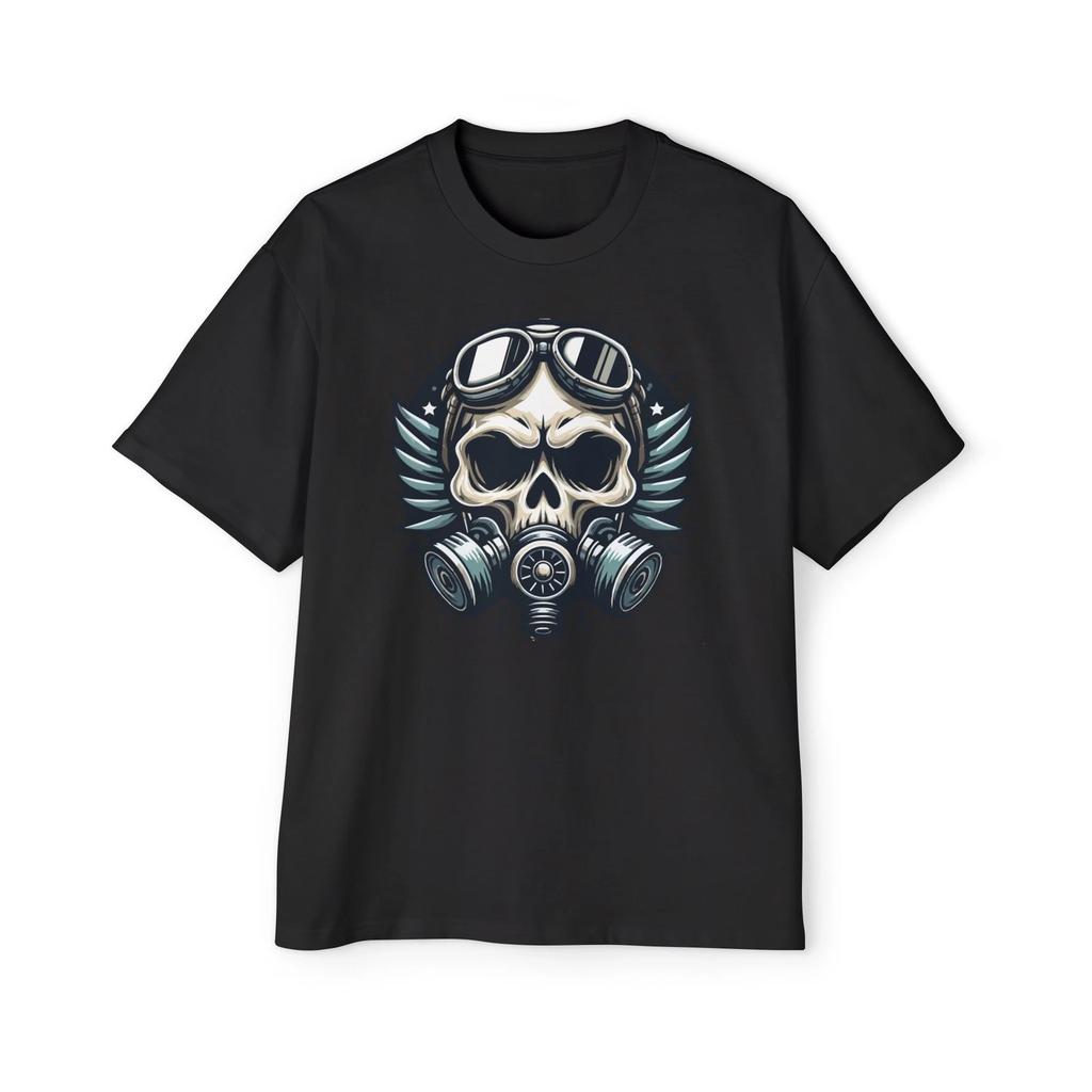 Air Forces Skull Wings Military Toxic:: High quality Men's Heavy Oversized Tee