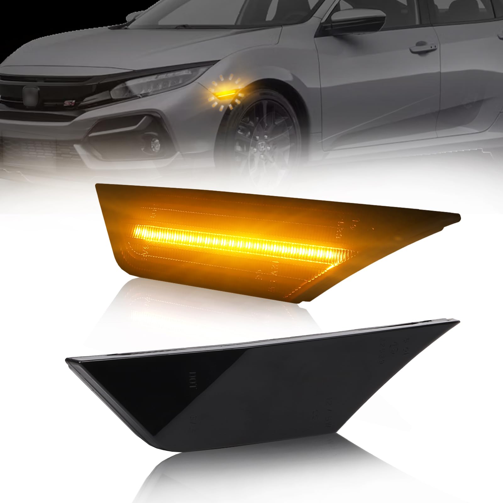 

GemPro Honda Civic LED Side Marker 10th Generation FK7 FK8 FC1 Coupe Sedan Type Civic FK7 FK8 FC1 чорний