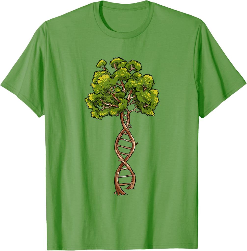 DNA Baum des Lebens Wissenschaft Genetik Biologie Liebhaber Grafik T-Shirt Kurzarm Lässig Rundhals T-Shirt