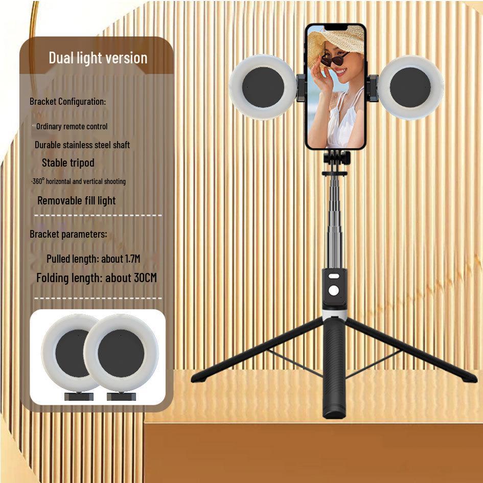 Anti-Shake Extendable Bluetooth Selfie Stick Tripod for Live Streaming and Travel A12