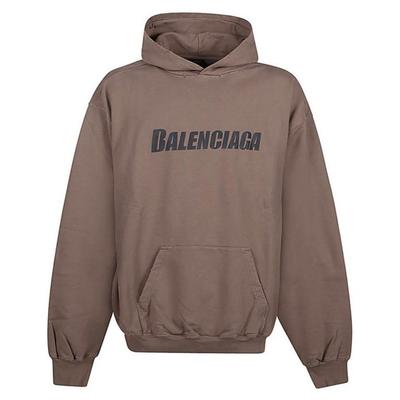 Balenciaga Bluza z kapturem z nadrukiem logo, postarzana 729361TNVL27761