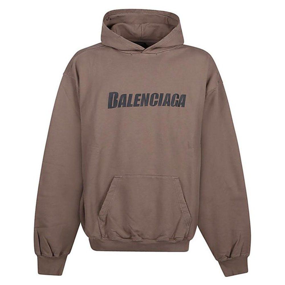 Balenciaga Logo Printed Distressed Hoodie 729361TNVL27761