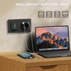 BSEED 1/2Gang Wall Light Switch Mechanical Double Button Switch 1Way With LED EU Sockets USB 20W Type-c Power Ports Glass Panels