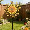 Bees Wind Spinner 360 Degree Rotating Sunflower Windmill Yard Art with Stake Metal Kinetic Wind Sculpture for Home Lawn Backyard Patio Decor