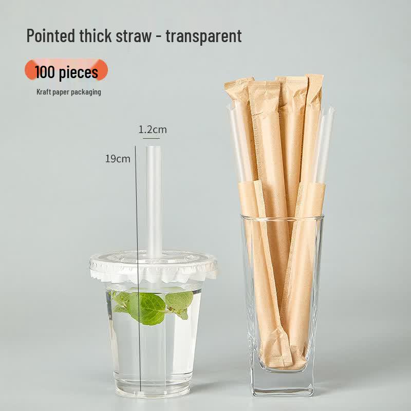 Ru Han Transparent Disposable Bubble Tea Straws