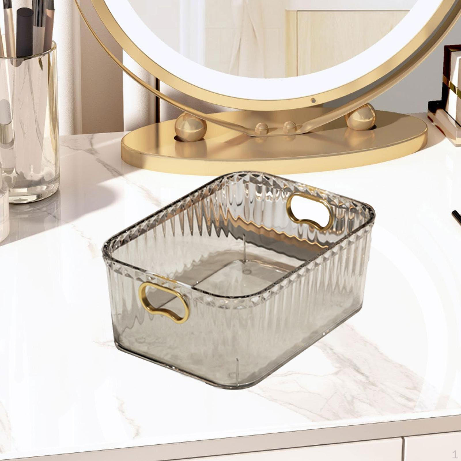 

Акриловый контейнер для хранения косметики, органайзер для украшений, встроенные ручки, корзина 23,3x15,7x8,8 см