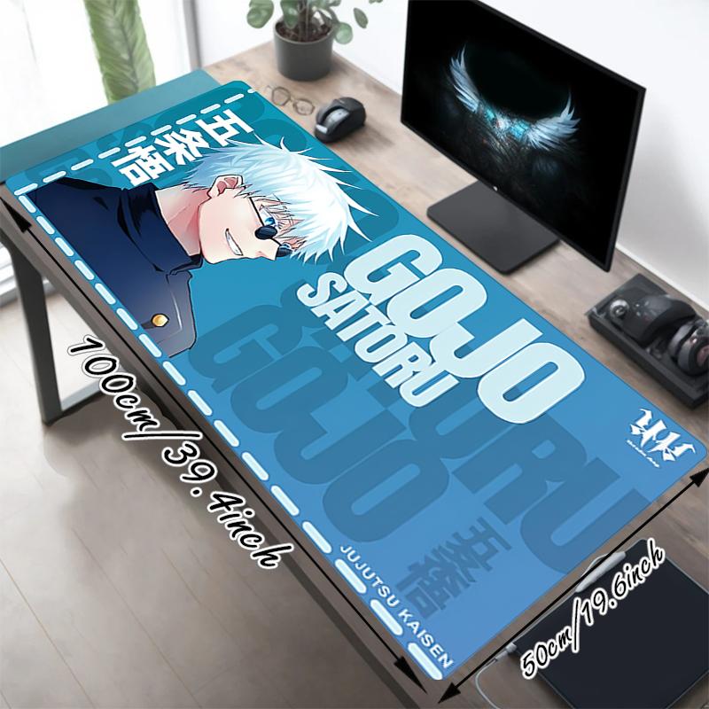 1Pc Gojo Satoru'S Cool Style Gaming Mouse Pad Keyboard Desk Mat Non-slip Rubber Lock Edge Waterproof Computer Mousepad for Office Home Decor Y1463