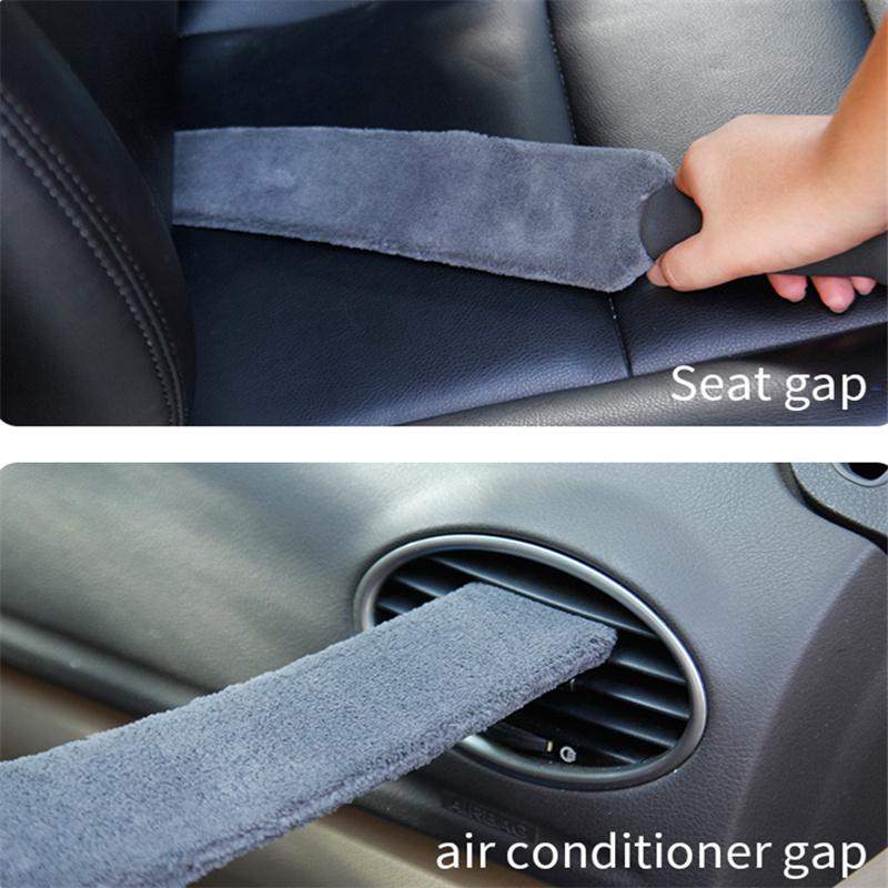 1pc Car Blind Spot and Gap Cleaning Brush, Coral Velvet Brush, Unable To Remove Bristles, Car Interior Vacuum Cleaner