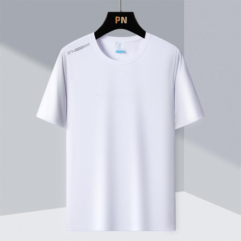 Summer Ice Silk Quick-Dry T-Shirt: Breathable Short Sleeve for Men & Women, Custom Logo Printing
