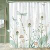 Beautiful Flowers Shower Curtain for Bathroom Blue Floral Romantic Wildflower Plants Nature Scenery Home Decor Curtain with Hook